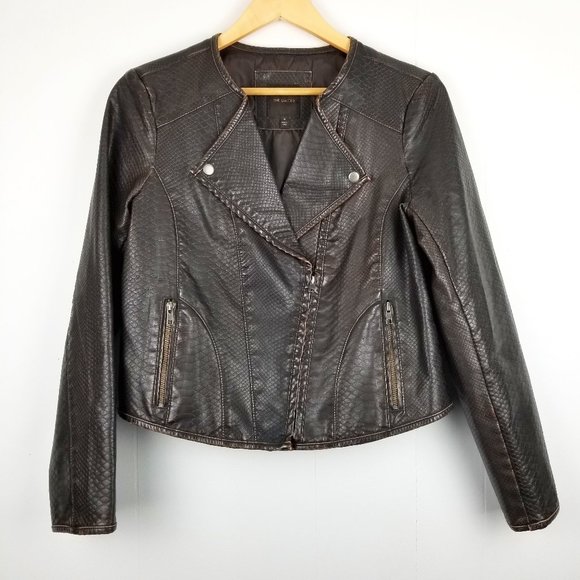 The Limited Jackets & Blazers - The Limited Faux Leather Brown Snake Skin Jacket
